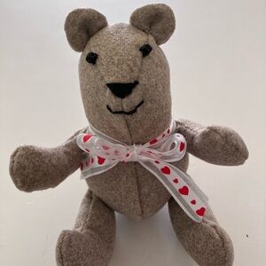Adorable Brown Teddy Bear with Heart Ribbon